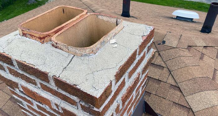 A chimney at my rental property that needed maintenance